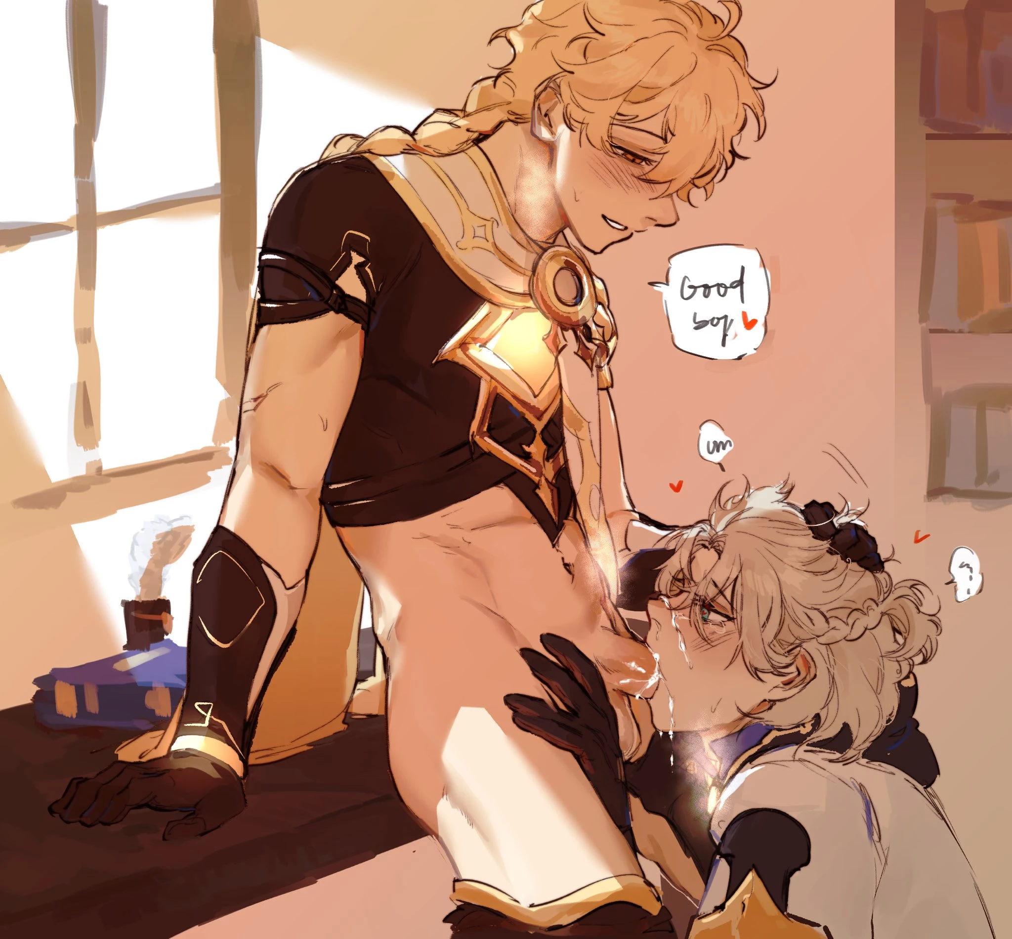 Eyes locked in desire